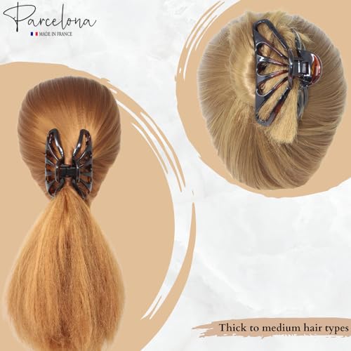 Parcelona French Large Raindrop Claw Clip 4″ (Tortoise Shell) — view 5