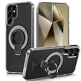 Galaxy S25 Ultra ケース 透明 リング付き ギャラクシーS25Ultra クリア スマホケース タンド機能 ストラップホール付き 擦り傷防止 滑り止め 落下防止（Galaxy S25 Ultra 5G 透明ケース）