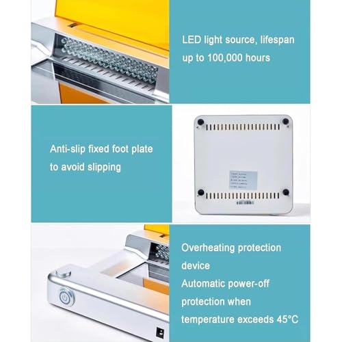 Transiluminador de luz azul, equipo de corte de gel de luz LED de escritorio, área de observación de 70 x 160 mm, brillo ajustable para investigación de laboratorio