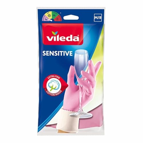 Vileda Der Feine Sensitive Gummihandschuh für maximales Tastempfinden, Größe M, 1 Paar