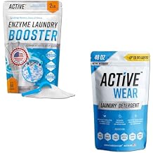 ACTIVE Enzyme Laundry Booster and Active Wear Laundry Detergent - Includes 2LB Detergent Boosting Powder and 3LB Gym Laundry Detergent Powder