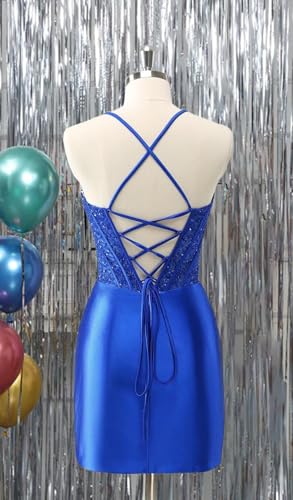 Satin Homecoming Dresses 2025 Lace Applique Short Prom Dress Corset Cocktail Gown HO273