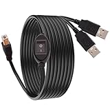 GIASYIEH 2 in 1 Printer Cable Splitter, USB B to Dual USB A Cord for Two Computers Sharing One Printer/Scanner, with Manual Toggle Switch (4.5M/14.7FT)