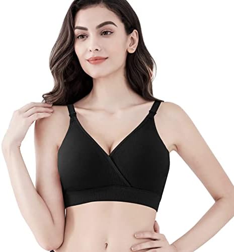 HBselect 2 Pack Womens Nursing Bra Wireless Seamless Maternity Bra Breastfeeding Bras Bralette with Removable Bra Pads Extenders