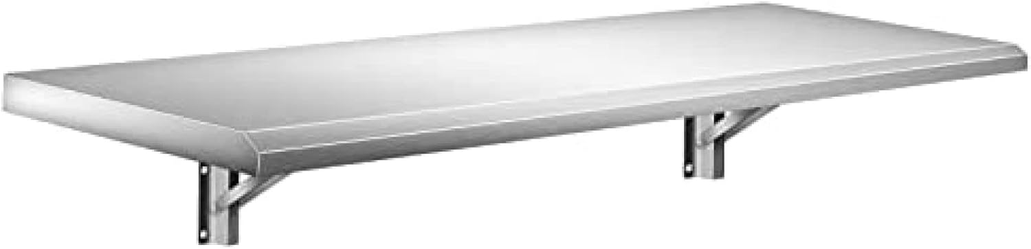AHLOKI Concession Shelf Stainless Steel Drop Down Folding Serving Food Shelf Stand Serving for Concession Trailer Serving Window,48L X 12W Inch