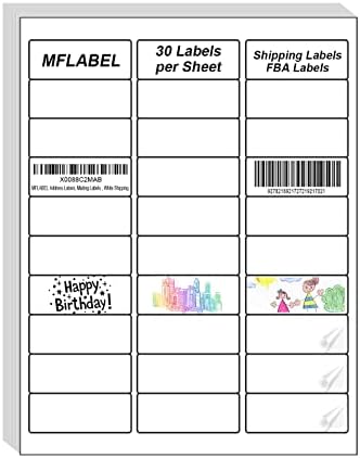 MACO Laser/Ink Jet White Address Labels, 1" X 2-5/8", 100 Sheets, 3000