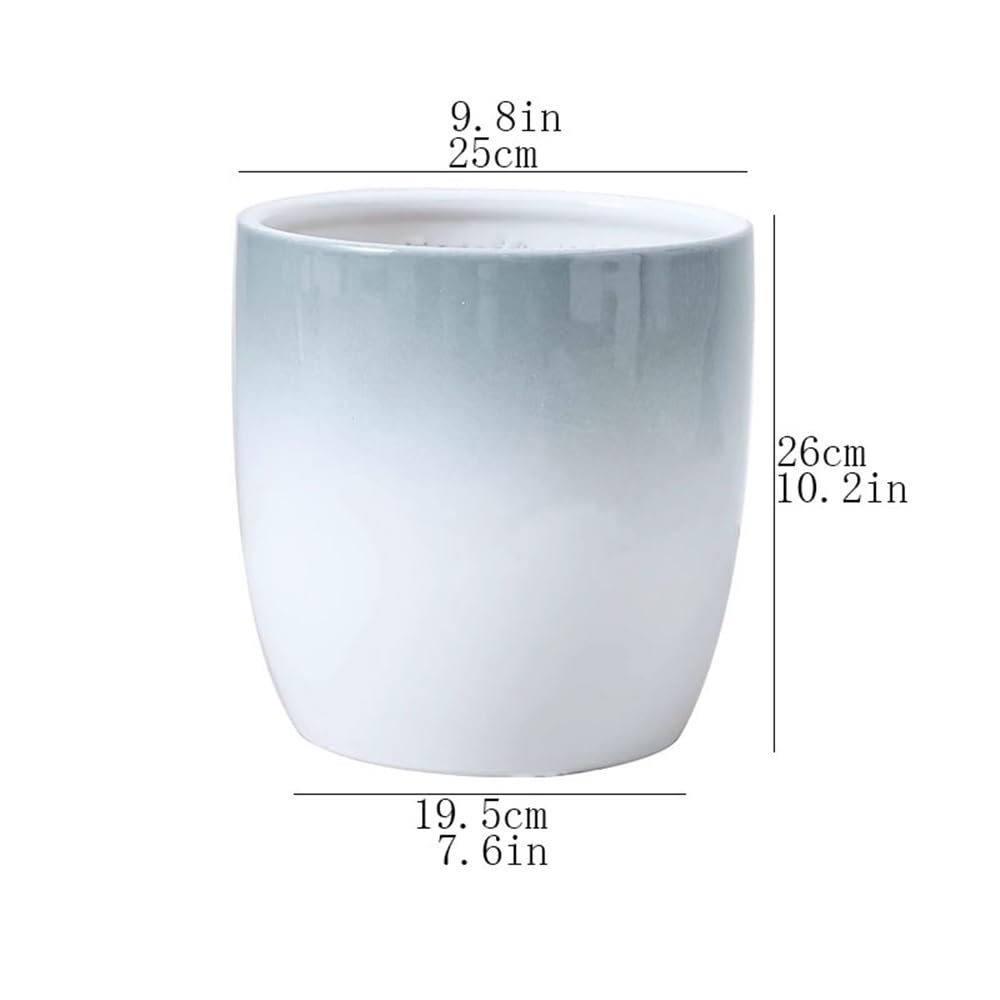 pot de fleur Pot de plante progressif en céramique de grand calibre, avec trous de drainage, jardinière, conteneur de décoration intérieure et extérieure for jardins et Patios cache pot ceramique