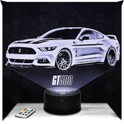Lampephoto.fr - Amerikanisches Auto Supercar 3D Lampe, Touch Nachtlicht, AutoDekoration, Auto Geschenk, 3D Led Illusion Geschenkidee Weihnachten Geburtstag Junge und Mädchen TOP