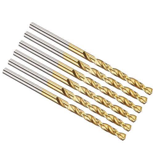 Patikil Brocas De 2.9mm, Vástago Recto Jobber M2 Acero De Alta Velocidad 135 Recubierto De Nitruro De Titanio Tin Para Acero Inoxidable Metal Duro - Paquete De 6
