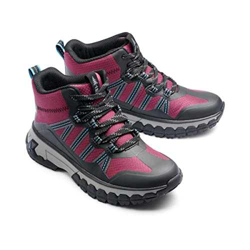 BASS OUTDOOR Women’s Peak Webbing Hiking Lace-Up Ankle Boots, HWTHRN Rose, 7.5