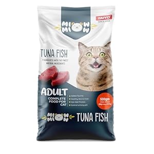 Taiyo Miow Miow Adult Tuna Fish Flavour, Dry Cat Food, Complete and Balanced Diet, Formulated with The Finest Natural Ingredients, Vitamins and Minerals, 6kg Plus 500g Free