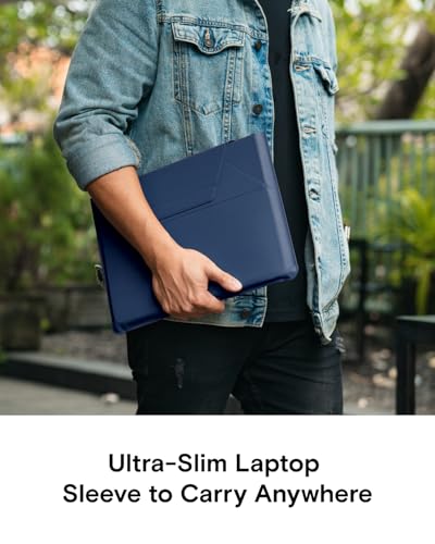 MOFT Laptop Sleeve Bag for 13"-14" Deep Blue & Phone Tripod Stand, MagSafe Wallet Tripod Stand, NFC-Supported Phone Wallet Navy Blue