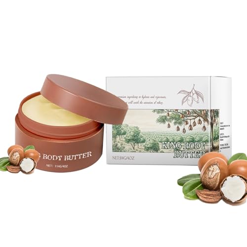 Beurre Corporel Au Beurre de Karité, Beurre Corporel à L'Eau De Cologne Biologique, Ingrédients Naturels et Biologiques, Soulage Les Peaux Sèches et Sensibles, Hydratation Longue Durée 150 ml