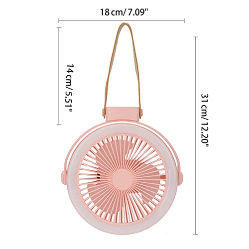 Ventilador de camping de 7 pulgadas con luz nocturna colgante para combatir el calor interior 4