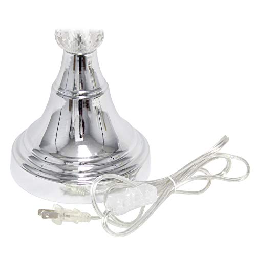 Elegant Designs Lt1034-Wht Trendy Sheer Table Lamp With Hanging Crystals And Sheer Shade, White #TOP7