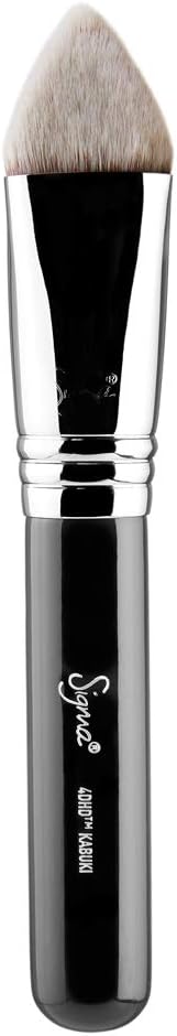 Sigma 4DHD Kabuki Brush with 4 Sides - Professional 4DHD Angled Concealer Brush for Detailed Concealer Blending - Cover and Conceal Under Eyes, Scars and Smaller Areas of the Face - Black