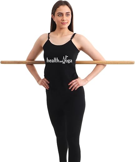 HealthAndYoga® StretchNHeal Pranayama Stick - Detachable Wooden Yoga/Exercise Pole - Opens Lungs, Corrects Shoulder Droopi...