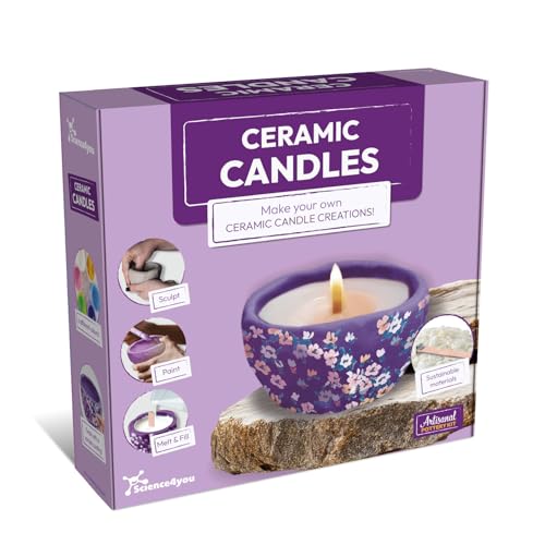 Science4you Ceramic Candle Kit for Adults - Candle DIY Craft Kit to Make Your own Ceramic, Create Handmade Decoration, Hobby and Gift idea for Adults