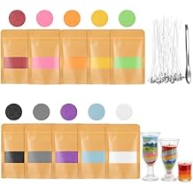 TRESSON 10 Color Sand Candle Wax with Wicks - Plant Pearled Candle Sand Set 1.76oz Each Color, 1.1lb/17.6oz Total DIY Refillable Candle Icewax for Handmade Candle Making