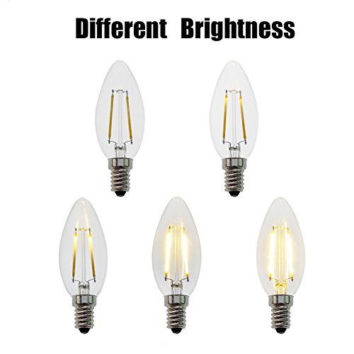 Zz Lighting 2W Led Filament Torpedo Tip Candle Light Bulb 20W Incandescent Bulb Equivalent 2700K 160Lm E12 Base(2W,6Pack) #TOP2