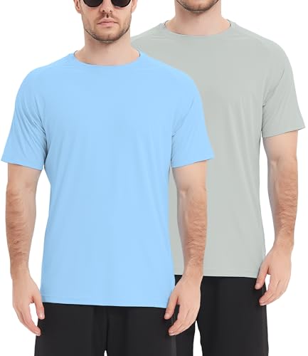 4 Pack Mens Rash Guard UPF 50+ Short Sleeve Swim Shirt UV Sun Protection SPF Quick Dry Water Fishing Shirts