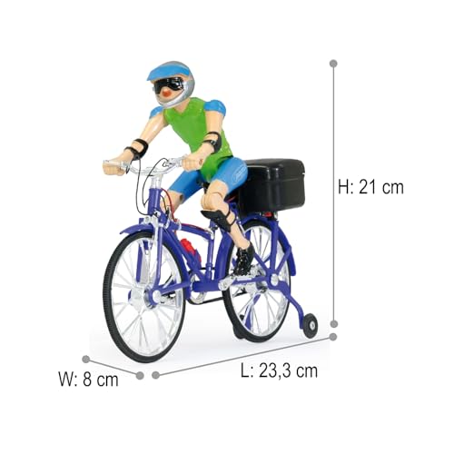 JAMARA 402090 - Fahrrad mit Sound - Beweglicher Kopf, realistische Tretbewegung, Musik, Licht