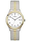 wasserdicht bis 5 bar Dugena Herren Armbanduhr Bari Edelstahl 37mm silber/gold