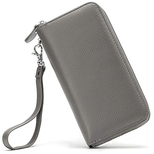Image of Womens Wallet RFID Blocking Genuine Leather Zip Around Wallet Clutch Wristlet Travel Long Purse for Women