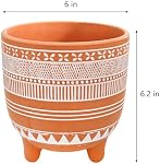 Frcctre 2 Poêles de terre cuite, 6 Potterie en argile succulente de pouce Pots de fleurs Cactus Terra Cotta avec trou de drainage pour les plantes intérieures, CactuS, Succulent, Herbes