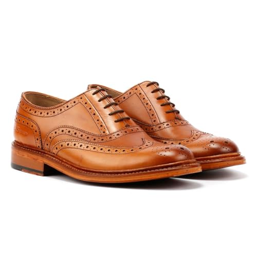 Image of Ben Sherman Sugarman Brogue Leather Men's Tan Lace-Up Shoes - UK 9