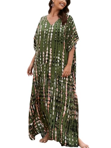 Image of Kaftan Dresses for Women Plus Size Bathing Suit Cover up Caftan Maxi Beach Dresses