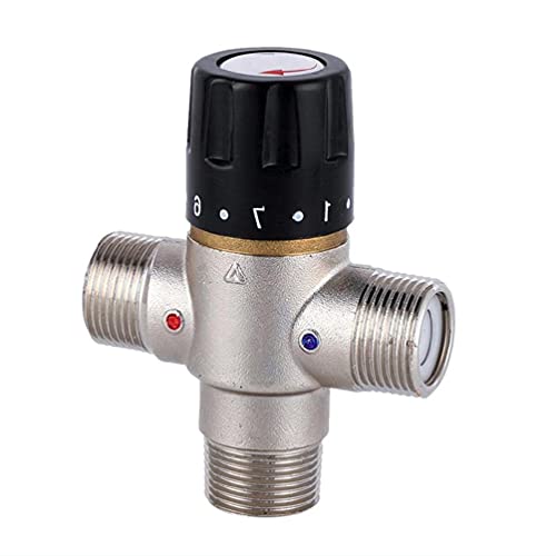 Mélange Thermostatique en Laiton Nickelé pour Vanne Dn20 pour Vanne Matériaux De Construction pour Chauffe-Eau Solaire Système De Douche Mitigeur Thermostatique Mitigeur Thermostatique 3/4 3/8 1/2
