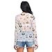 Cartoon Owl Clouds See Through Tops for Women Mesh Sheer Tops Long Sleeve Women Blouse Handle Zipper Beach Camping Swimming Pool Size S