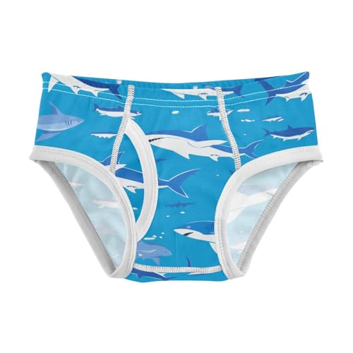 KLL Shark Ocean Navy Blue Toddler Boy Cotton Briefs Breathable Undies