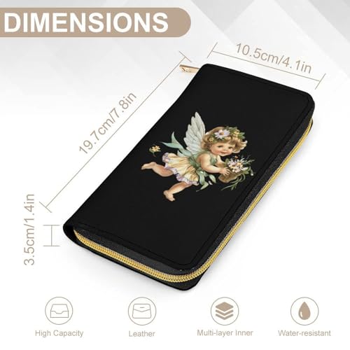 Angelic Cherub Charming Angels Wristlet Wallets for Men Women Leather Purse Clutch Cute Card Holder2