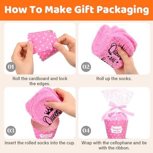 Image of HAPPYPOP Birthday Gifts Ideas for Mom - Pink Month Birthday Socks for Women