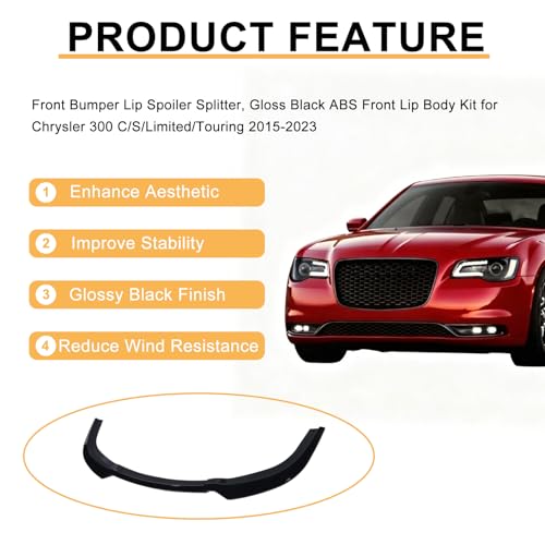 DIBON AUTO Front Bumper Lip for 2015-2023 Chrysler 300 C/S/Limited/Touring by DIBON AUTO - Used condition - Image 4