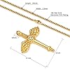 VEXXS Cross Necklace for Men, 18K Real Gold Plated Pendant Necklace with 2mm box chain, Durable No Color Fading Men’s Necklace Chain Urban Fashion Street Wear Gold Chain #1