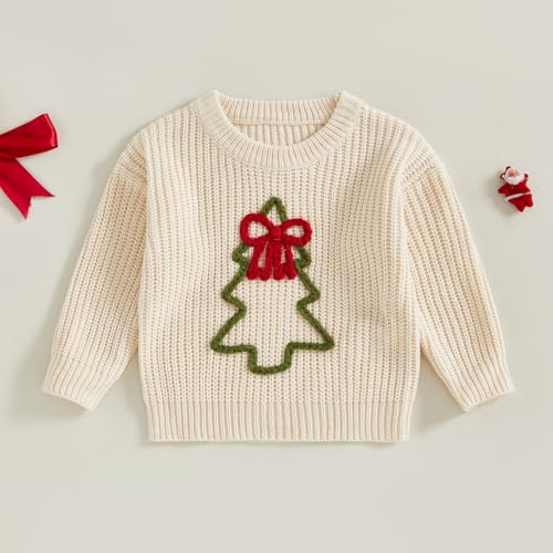 Toddler Baby Christmas Outfit Girl Boy Christmas Knit Sweater Infant Christmas Tree Pullover Fall Winter Clothes3