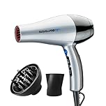 BaBylissPRO TT Tourmaline and Ceramic Hair Dryer with Concentrator Nozzle and Diffuser, 1875 watts Blow Dryer with 2 speeds and 3 heat settings-BTM5559C