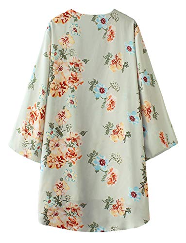 Women's Open Front Cover Ups for Swimwear Summer Thin Cardigan (Green,XL)