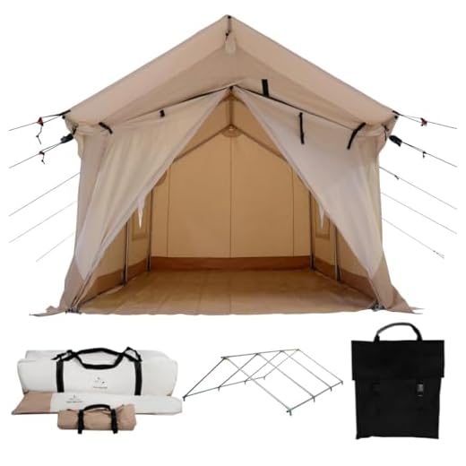 WHITEDUCK Alpha Canvas Wall Tent Waterproof 4 Season Outdoor Camping & Hunting Tent w/Heavy Duty Aluminum Frame, Best for Large Groups, Families & Outfitters (8'x10', Water Repellent)