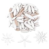 Artspac White Petal Ceramic Mosaic Tiles for Crafts, 200g Flower Tiles Mosaic Pieces for Mosaic Craft Supplies,Garden Art Decor