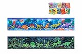 Hape Dinosaurs Puzzle 1.5 Meter Long | 200 Pieces Colorful Giant Glow-in-The-Dark Jigsaw for Children 6+ Years