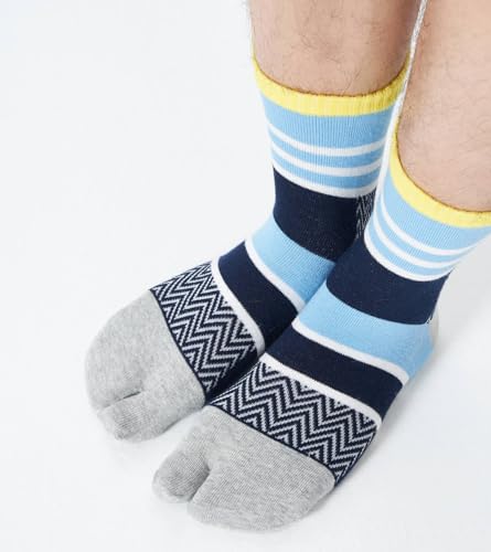 Men's Tabi Socks Flip Flop Split Toe Crew Geta Cotton Pack of 63