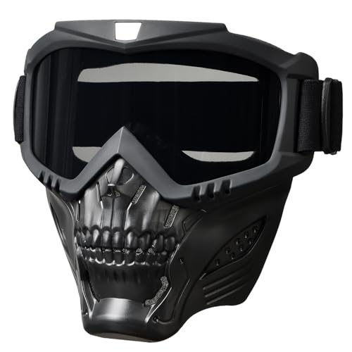 Paintball Mask Anti-Fog Tactical Full Face Ski Goggles Gray