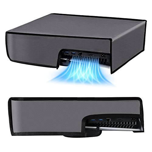 Horizontal Ps5 Dust Cover Waterproof Anti-Scratch Protector Sleeve Dust Cover For Ps5 Console Guard With Back Cable Port For Playstation 5 Console Digital & Disk Version #TOP1