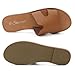 Shoe Land SL-Ember Women's Flat Sandals, Open Toe Single Band Slides, Cushioned Footbed Casual Sandal, Slip-On Slippers for Summer, Beach, and Daily Wear, Tan, Size 9.0