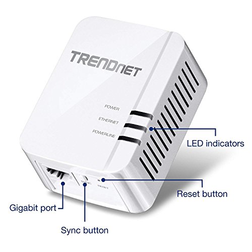 Image of TRENDnet Powerline 1300 AV2 Adapter, IEEE 1905.1 & IEEE 1901, Gigabit Port, Range Up to 300m (984 ft.), TPL-422E White