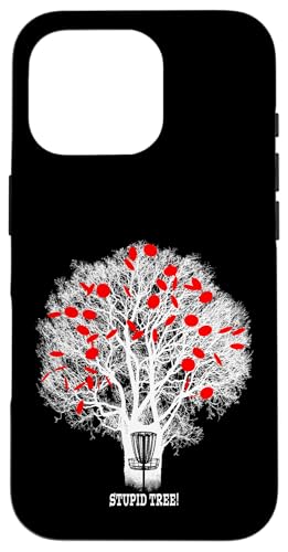 Funny Disc Golf Stupid Tree �A���e�B�[�N�� �t���X�r�[ �S���t �z���C�g �X�}�z�P�[�X iPhone 16 Pro �p